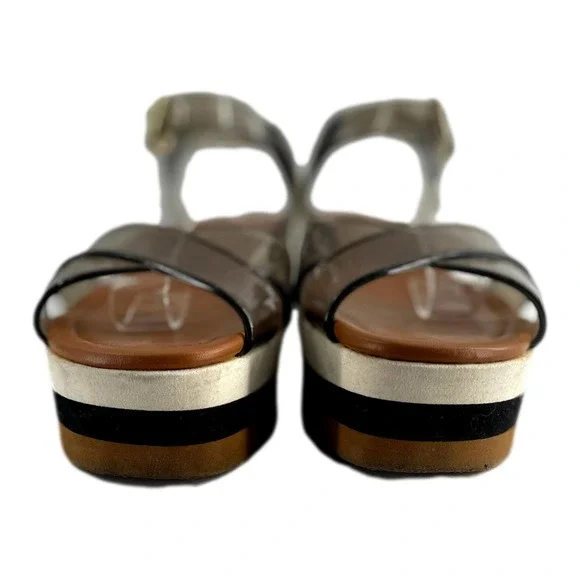 Fendi Black White & Tan Flat Platform Sandal  European Size 37  EUCEUC - Picture 5 of 12
